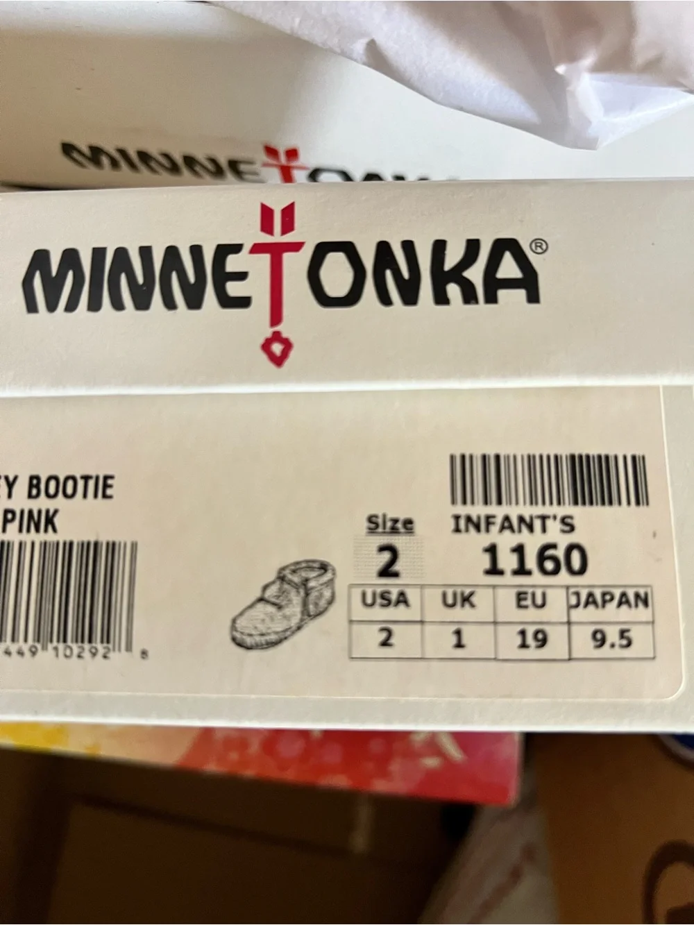 Authentic New in Box, Minnetonka Infant’s Riley Bootie Hot Pink